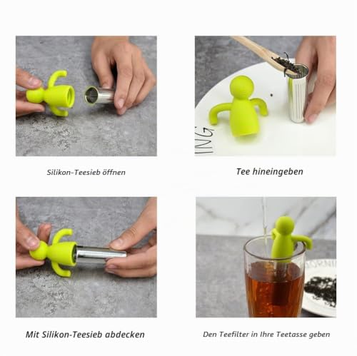 Foto von 3 Stück Edelstahl Teefilter Teesieb,Edelstahl Tee-Sieb für losen Tee,Teesieb Edelstahl aus Rostfreiem Stahl, Metall Teebeutel Teesieb Kugel Edelstahl Teekanne Tee-Filter Spice Tea Werkzeug-Zubehör