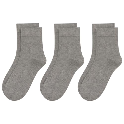 Image of Womens Viscose Bamboo Crew Socks Thin Casual Ultra Soft Colorful Above Ankle Socks Breathable Comfortable 3 /6 Pairs