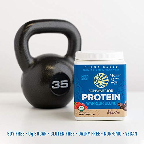 Image of Sunwarrior Organic Plant Based Protein Powder | Vegan Organic Protein Powder Mocha Flavored with BCAA Amino Acids & Hemp Seed Pea Blend | Non-GMO Soy Dairy Filler & Gluten Free (Mocha, 15 Servings)