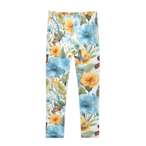 Kids High Waist Spring Flower Butterfly Leggings for Toddler Girls 4T 202b3093