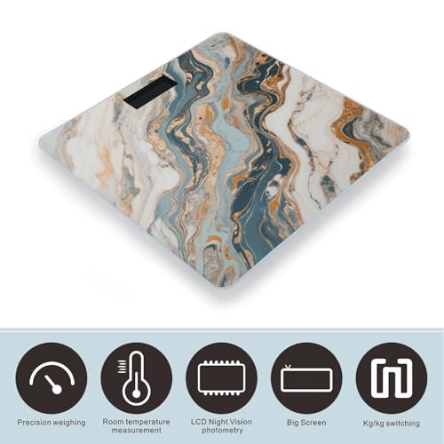 Báscula Digital de Baño con Patrones Abstractos de Mármol miniatura 3