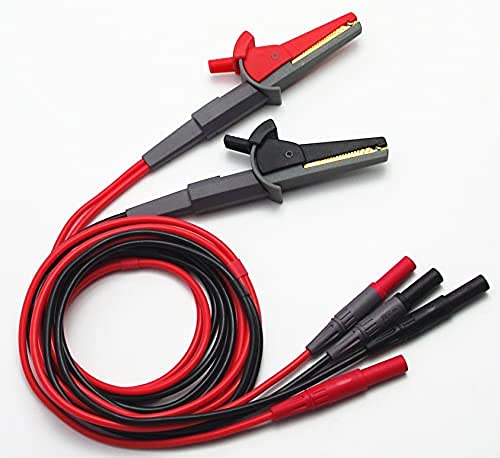 Testhelper Tl200 Lcr Meter Tester 4 Four Wire Silicone Test Leads Lead Terminal Kelvin Clip Alligator With 4Mm Banana Plug #TOP9