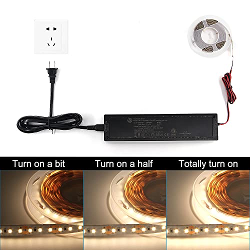 Image of VST 60W LED Power Supply, 100V-240V AC to 12V DC Low Voltage Transformer with 12V JST Ports, Lighting Power Unit for Home Cabinet Use, ETL Listed, Black