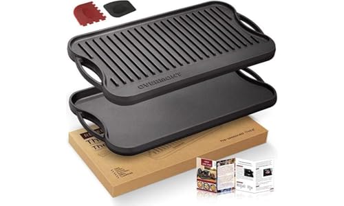 OVERMONT Cast Iron Reversible Griddle