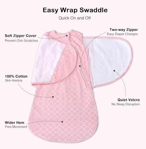 Image of Baby Sleep Sack Swaddle 3-Way Adjustable Wearable Blanket 100% Cotton.