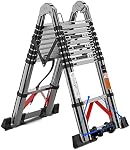 Telescopic Ladder, 30 FT Aluminum Telescoping Ladder,One-Button Retraction Extension Ladder,Collapsible Ladder with Spring Loaded Locking Mechanism for Roof (Size : 30ft)