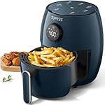 Small Compact Air Fryer, 2.1QT, 4-in-1 Small Mini Airfryer, Bake, Roast, Reheat, 98% Less Oil, Adjustable Temperature Control w/ 60min Timer, Quiet, Nonstick & Dishwasher Safe, BPA-Free, Dark Blue