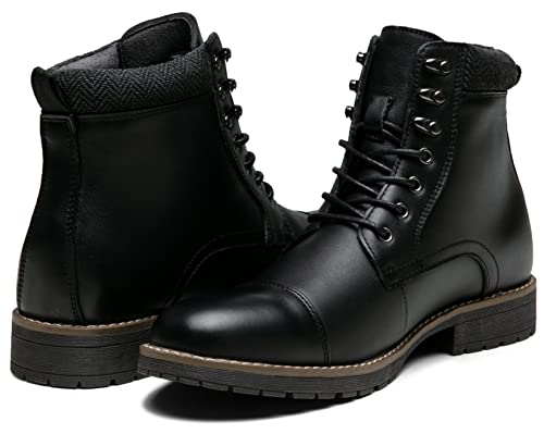 Image of Vostey Mens Boots Motorcycle Casual Boots for Men Zipper Fashion Chukka Boots Mens