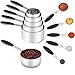 Joyhill Stainless Steel Measuring Cups and Spoons Set of 10 Piece, Nesting Metal Measuring Cups Set with Soft Touch Silicone Handles for Dry and Liquid Ingredients, Cooking & Baking (Black)
