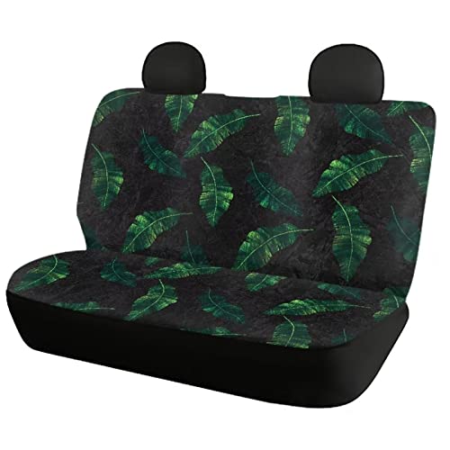 Image of Modysero Tropical Leaves Print Car Seat Cover Full Set for Men Women Breathable Soft Full Coverage Auto Seat Covers Custom Elastic Easy Install Car Accessories for Car SUV Truck