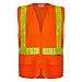 3C SV-LED-2270, ANSI Class 2, High Vis Safety Vest, LED Lights w/Yellow PVC Reflective, Zipper, Pockets, Neon Orange 6 Pack (5XL)