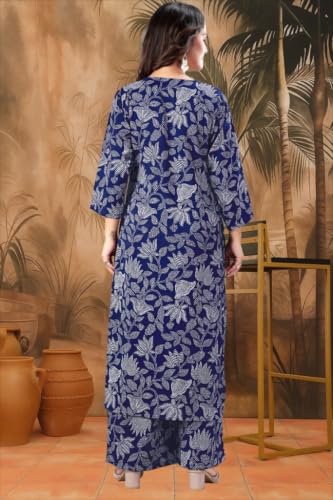 Image of MS VHCK ENTERPRISE Women's Rayon Straight Printed Kurta with Palazzo