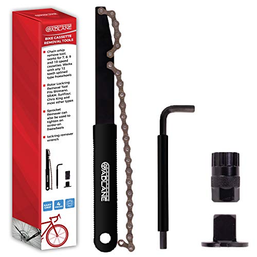 GADLANE Kit De Herramientas De Extracción De Casetes De Bicicleta Látigo De Cadena Herramientas De Extracción De Piñones Anillo De Bloqueo De Cassette De Bicicleta