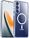 SPIDERCASE Magnetic for Samsung Galaxy S25 FE Case, [10 FT Military Grade Drop Protection] Slim Crystal Clear Shockproof Anti-Fingerprint Phone Case, Phone Case for Galaxy S25 FE, Clear