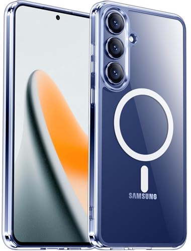 SPIDERCASE Magnetic for Samsung Galaxy S25 FE Case, [10 FT Military Grade Drop Protection] Slim Crystal Clear Shockproof Anti-Fingerprint Phone Case, Phone Case for Galaxy S25 FE, Clear