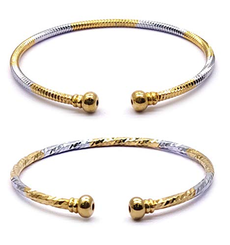 YouBella Jewellery for women Silver and Gold Adjustable Bracelet Combo of Two For Girls and Women
