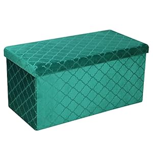 A La Maison Faltbare Samt Sitztruhe Smaragdgrün 76x38