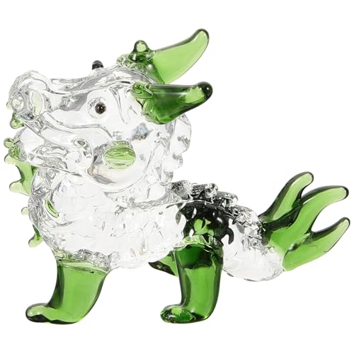 TOYANDONA Figura de Dragón Mini de Cristal Transparente Color Verde Adorno Decorativo para Escritorio y Hogar Figura de Animal de Cristal para Obsequio Infantil y Decoración Interior
