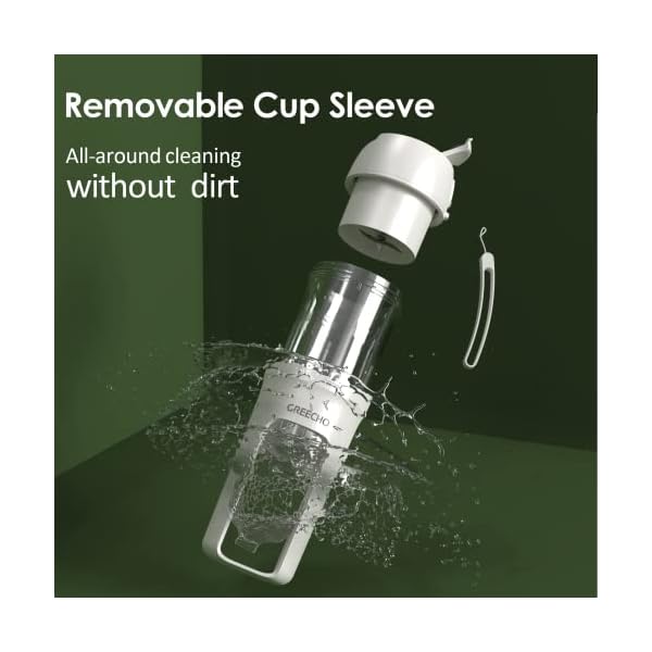 GREECHO Portable Blender, Onehanded Drinking Mini Blender for Shakes and Smoothies, 12 oz