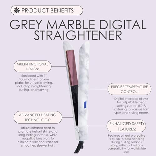 Plancha de Pelo Aria Beauty 1" Infrared Marble Digital miniatura 2