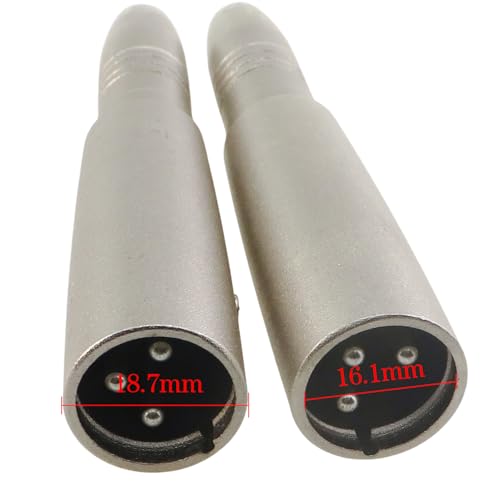 Adaptador XLR macho a jack hembra 6.35mm, pack 2 miniatura 3