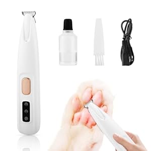 Upgraded Paw Trimmer for Dogs, Dog Paw Trimmer, Rechargeable Pet Shaver with LED Light, Low Noise Pet Hair Clippers for Paws Eyes Ears Face Rump