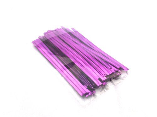 100 Unbranded Purple Metallic Twist Ties 3 Inch Plastic Wire Cake Pop Garden