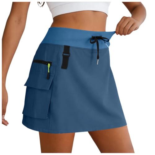 Jupe cargo femme courte taille haute décontractée avec poches
