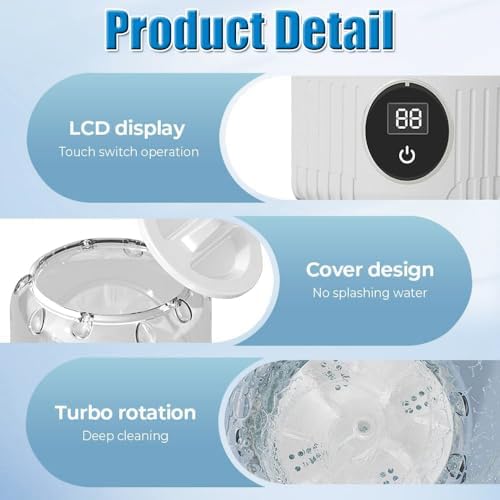 2025 New Portable Ultrasonic Mini Washing Machine – Rechargeable Travel Laundry Solution for Underwear, Compact Design for Apartments, Dorms, RVs,... - Image 6