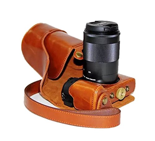 Techcare "Ever Ready" Protective Leather Camera Case Bag For Canon Eos M3 Digital Camera With 18-55 Mm. Lens (Light Brown), Canon Eos M3 Case #TOP5