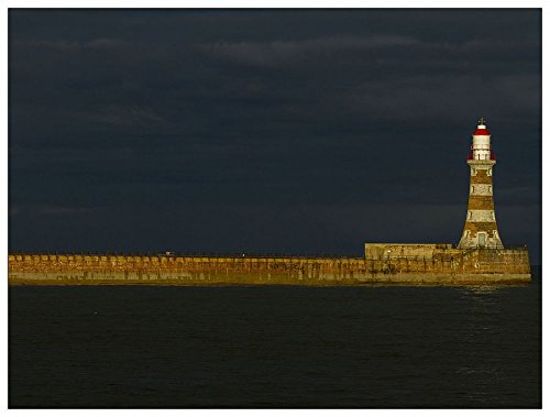 Panneau décoratif lighthouse bois 80 x 60 cm tableau mural multicolore AS93359