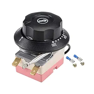 uxcell NC 250V 16A 50-300C Temperature Control Switch Capillary Thermostat for Oven Refrigerator Heater, 2m, with 2 Screws&2 Crimp Terminals
