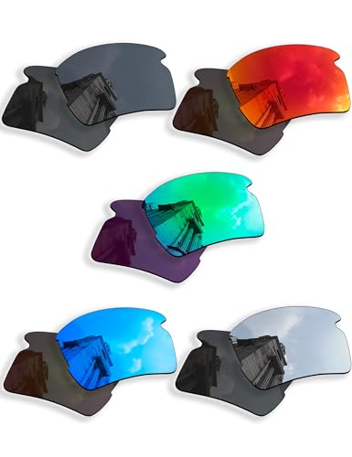 Image of 5 Pairs Polarized Replacement Lens for Oakley Flak 2.0 OO9295 /Flak 2.0 XL OO9188 Sunglass, Anti-Scratch and Impact Resistant
