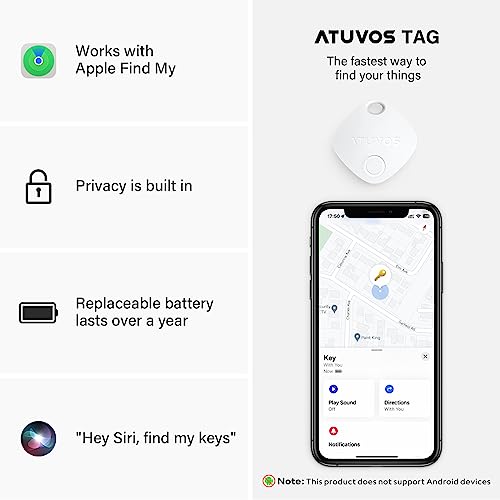 ATUVOS Smart Bluetooth Item Finder 2 Pack, Compatible with Apple Find My (iOS Only), Key Finder, Tracker Locator for Luggage Suitcase, Wallets, Bag, Replaceable Battery, IP67 Waterproof - Image 3