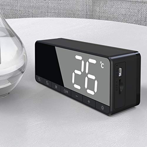 Casa Mini LED Despertador Bluetooth Alto-falante Baixo Termostato Interno - Branco