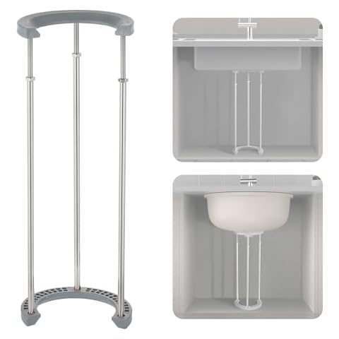 IRONWALLS Undermount Sink Support Brackets, 15.7” to 27.6” Adjustable Stainless Steel Under Sink Support Legs Pole Rods, Under Mount Sink Brackets, Drilling Free Bathroom Kitchen Sink Repair System Cover