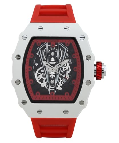 Image of Havoc Craft Men's Luxury Sports Watch 30M Waterproof Tonneau Chronograph | Analog Quartz Wristwatch with Time & Day Function | Premium Square Dial, Shock-Resistant & Anti-Magnetic Silicone Strap