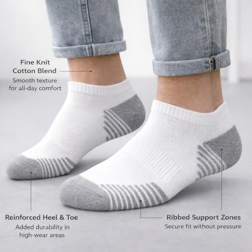Image of No Show Socks Mens Low Cut Athletic Running Casual Liner Socks.
