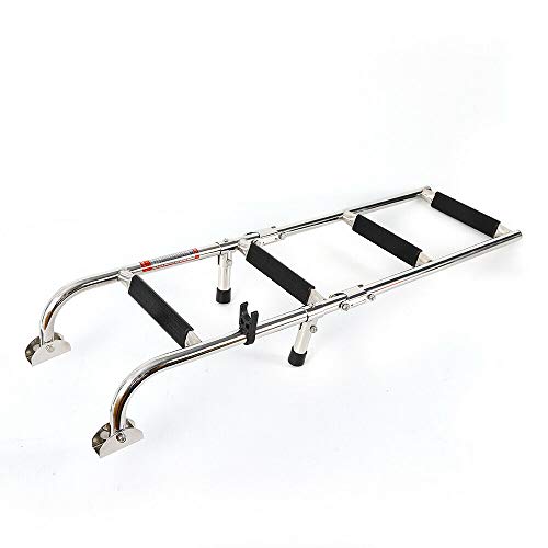 Stainless Steel Inboard Rail Boat 4-Step Fold Ladder Swim Platform Ladder