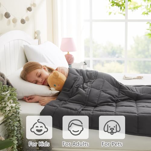 L'AGRATY Weighted Blanket - 36"x48" 3lbs Microfiber Material with Glass Beads Small Blanket for All-Season Summer Fall Winter Soft Thick