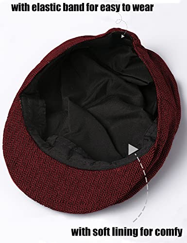 Image of A&J DESIGN Baby Boys Newsboy Cap Toddler Kids Tweed Vintage Flat Hat