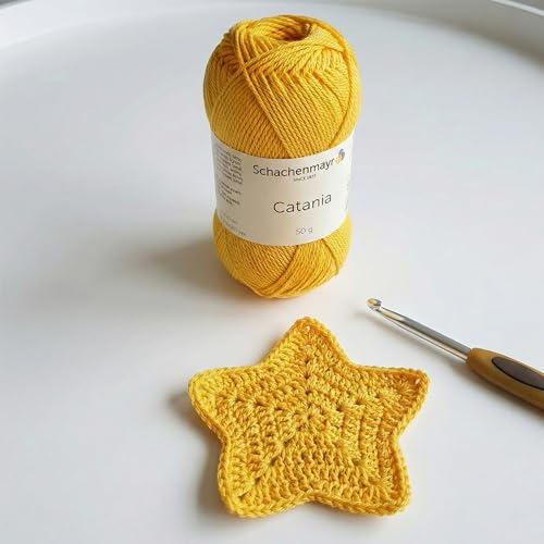 Image of [ Set of 2 Skeins ] SMC Catania Originals 100% Mercerized Cotton Yarn, Total 3.52 Oz. Each 1.76 Oz (50g) / 136 Yrds (125 m) Amigurumi Yarn Fine-Sport 2 (208 Sonne)