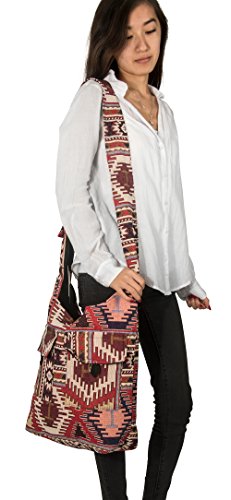Tribe Azure Hobo Oversize Shoulder Bag Messenger Crossbody Aztec Purse Travel Shopping Beach Market Casual2