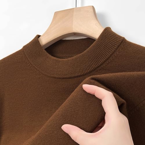 Xiaojmake Mens Basic Mock Neck Sweater for Men Soft Slim Fit Pullover Wool Blend Lightweight Long Sleeve High Neck Sweaters2