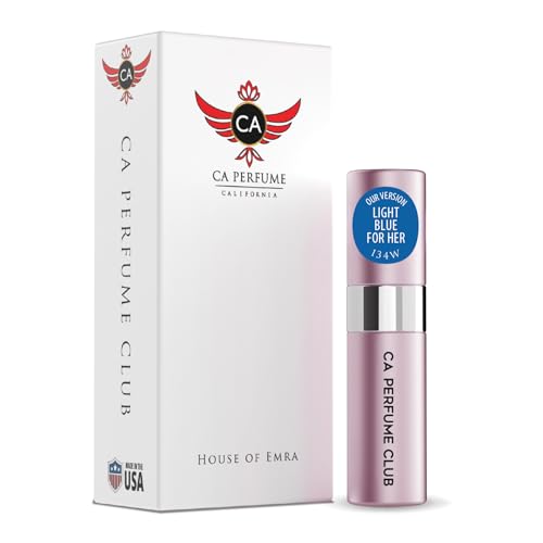 CA Perfume Impression of Light Blue For Her for Women Floral Fruity Scent Long Lasting Perfumes for Women Eau De Parfum Travel Size Refillable Atomizer Spray 0.27 Fl Oz 8ml