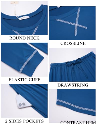 Ekouaer Pajamas for Women Set Long Sleeve Top and Jogger Pants Lounge Sets - image 6