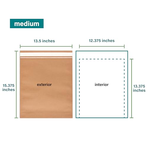 Elementree Nachhaltige, erweiterbare Papier-Versandtaschen, Medium, 50 Stück