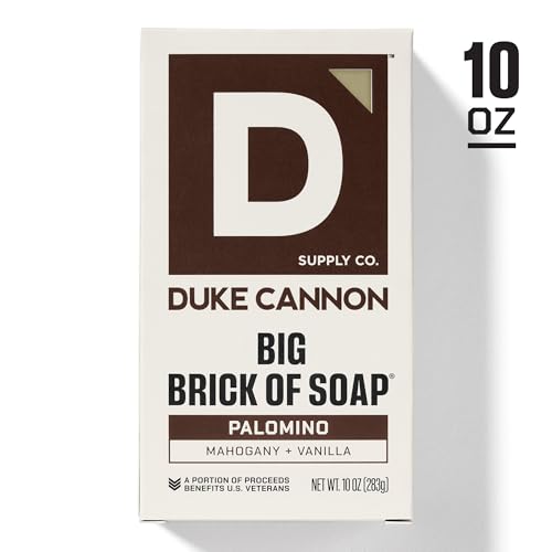 Image of Duke Cannon Big Brick of Soap Palomino - 3 Pack, Large 10 oz Men's Bar Soap, Mahogany + Vanilla Scent, Triple Milled Long-Lasting Body Soap, Heavy Duty Shower Bar for Men