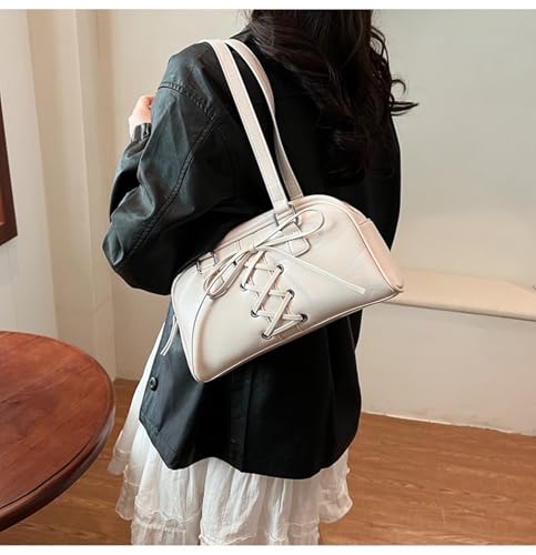 Coquette Leather Shoulder Purse Bow Tie Balletcore Boston Bag Handbag Women Trendy Purse 20253