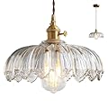 XZHGCEE Glass Pendant Light Vintage Light Fixtures, Glass Pendant Lights Kitchen Island, Gold Pendant Light, Modern Chandelier Pendant Shade Pendant Light Fixture for Bedroom Hotel Dining Room
